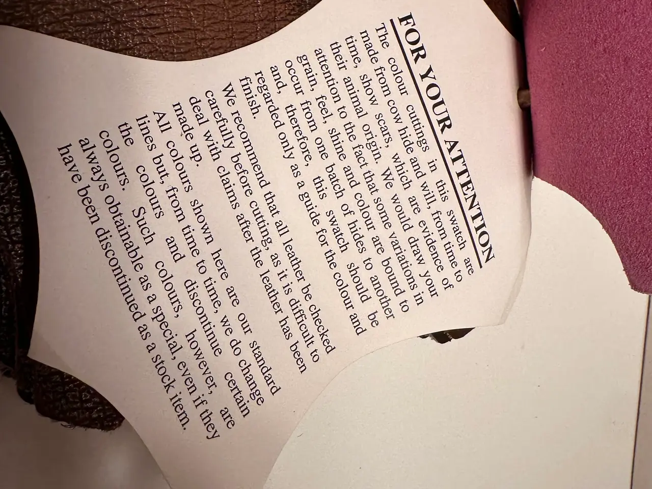 Billede 2 - Yarwood Ltd.. Leeds, læderprøve