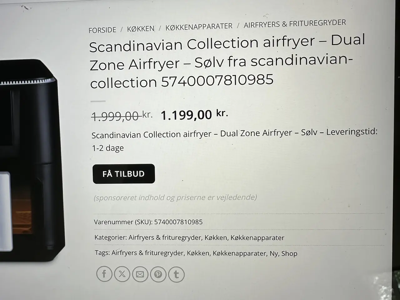 Billede 8 - Dual zone Airfryer sælges