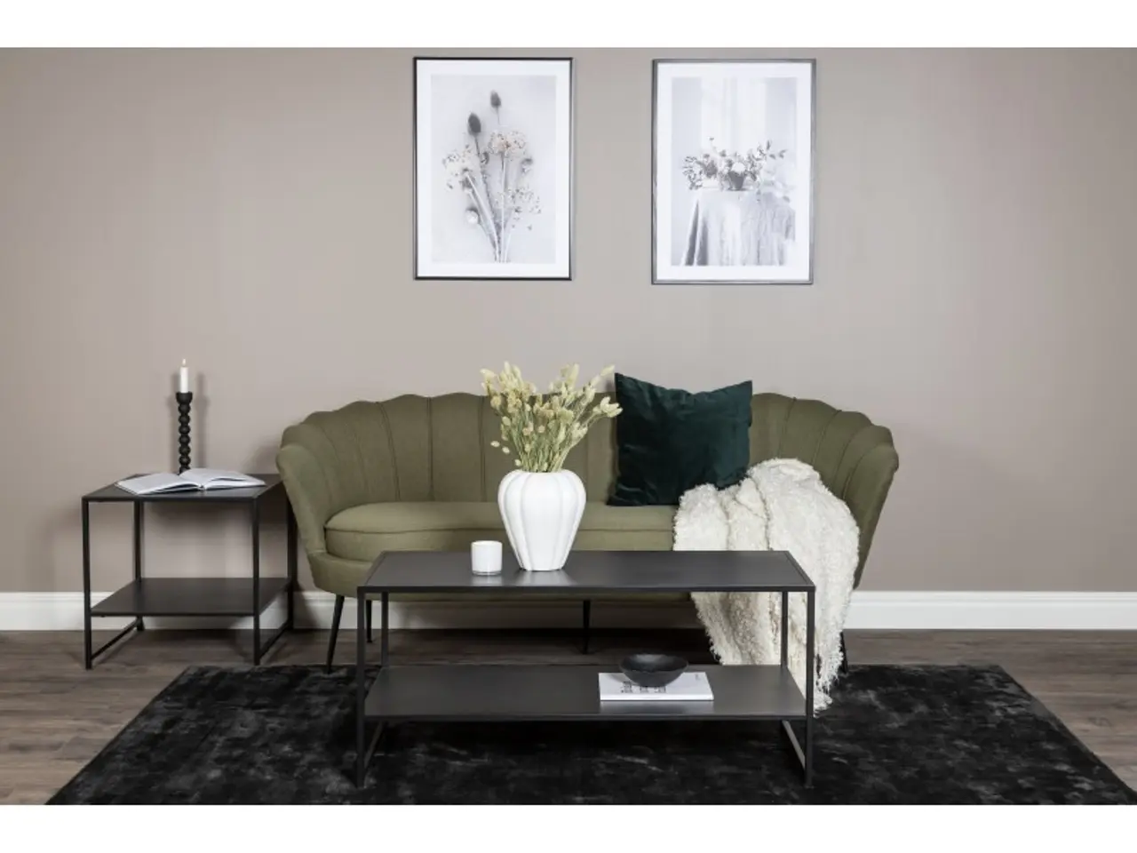 Billede 4 - Calais 3 personers Sofa - Sort og Grøn