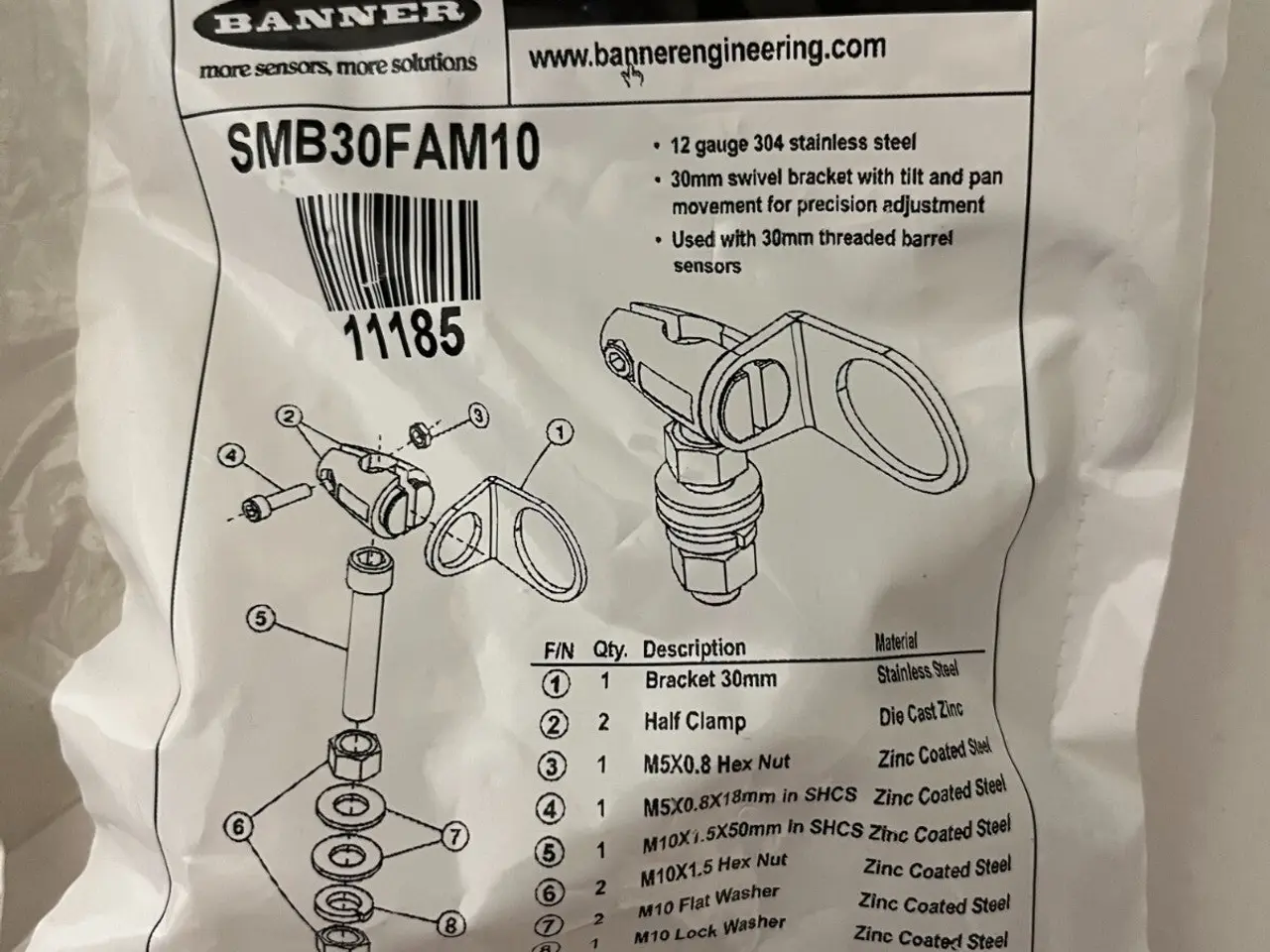 Billede 4 - Banner Engineering SMB30FAM10 Sensor Mounting - of
