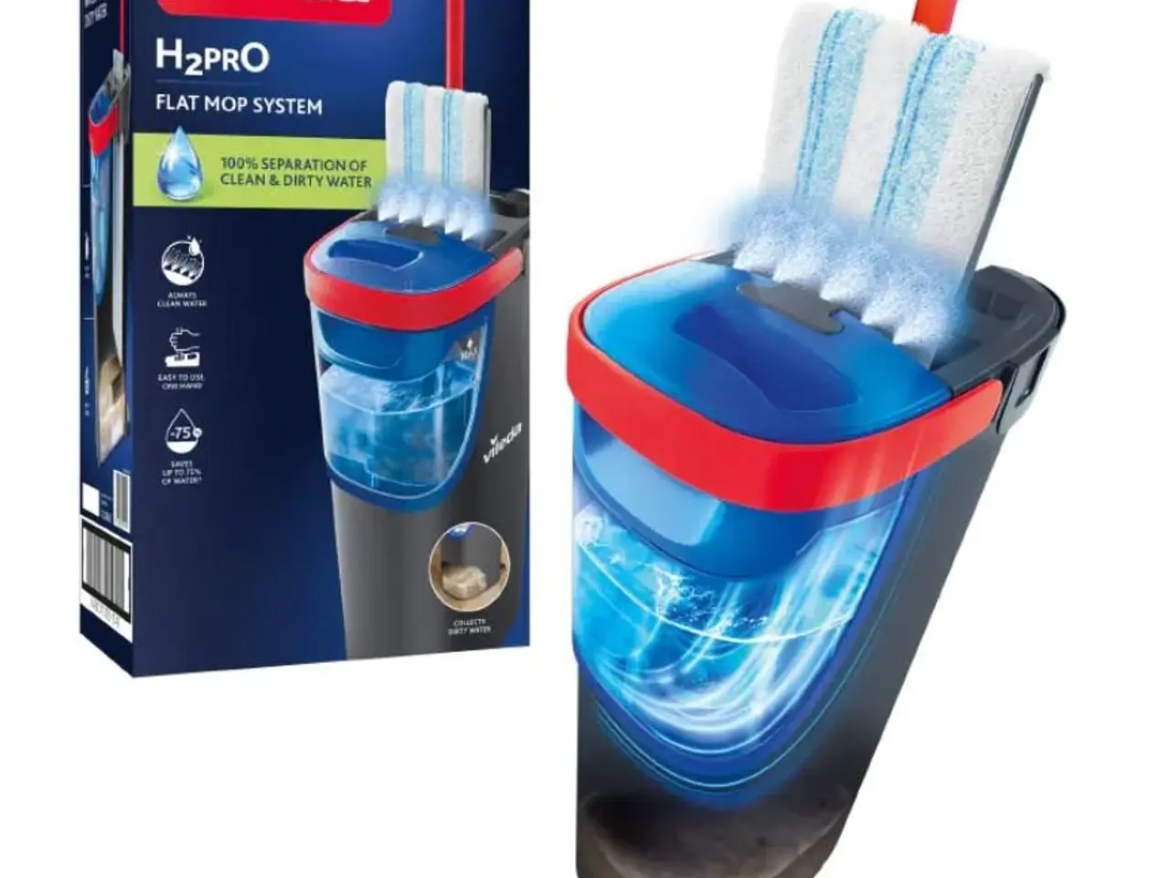 Billede 2 - Gulvmoppe flad - Vileda H2Pro med spand