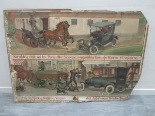 Gamle skoleplanche med trafikvejledning