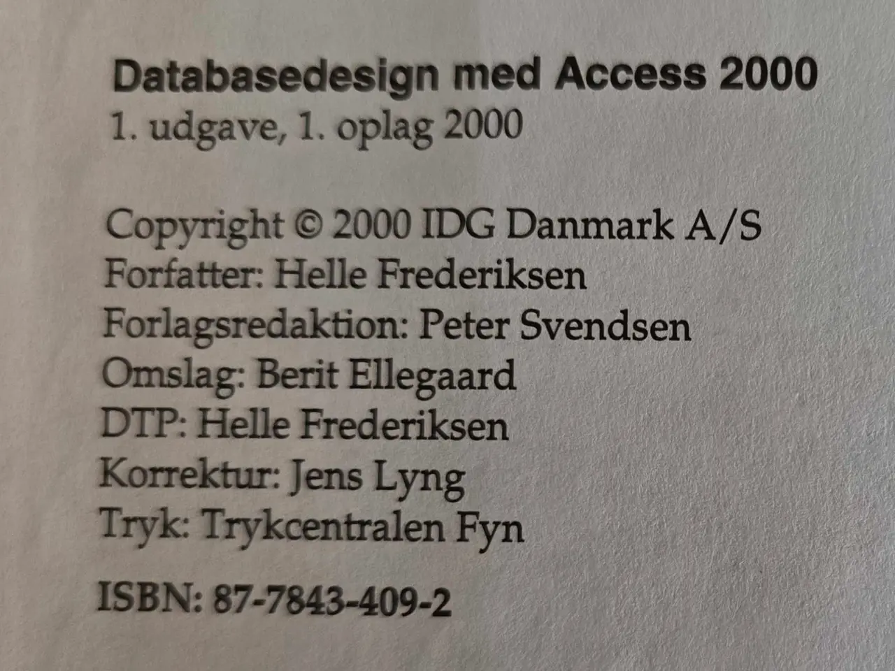 Billede 4 - Dayabasedesign med Access 2000