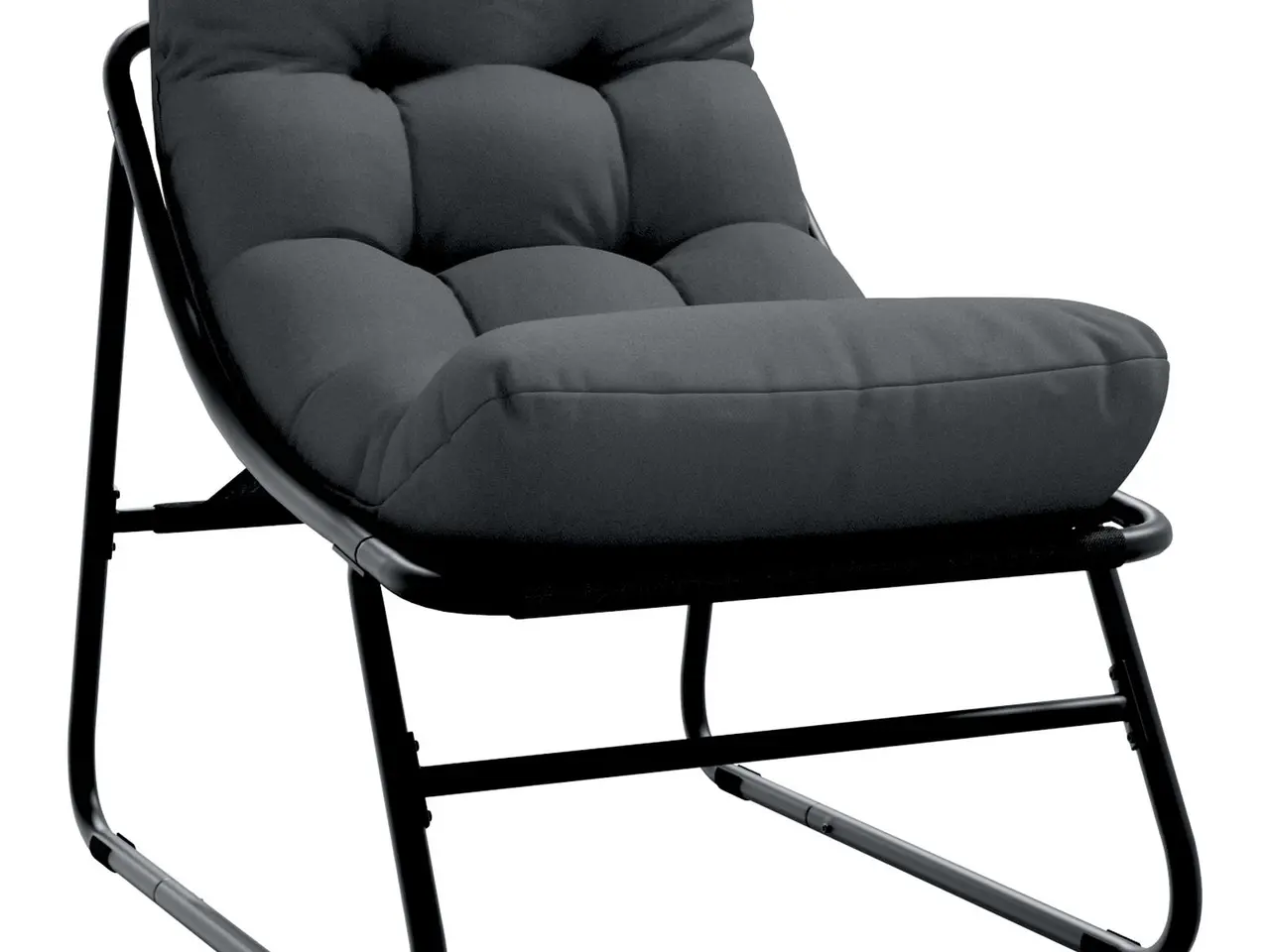 Billede 5 - Havemøbler med pude 2 stk Sort 60 x 80 x 71cm Metal