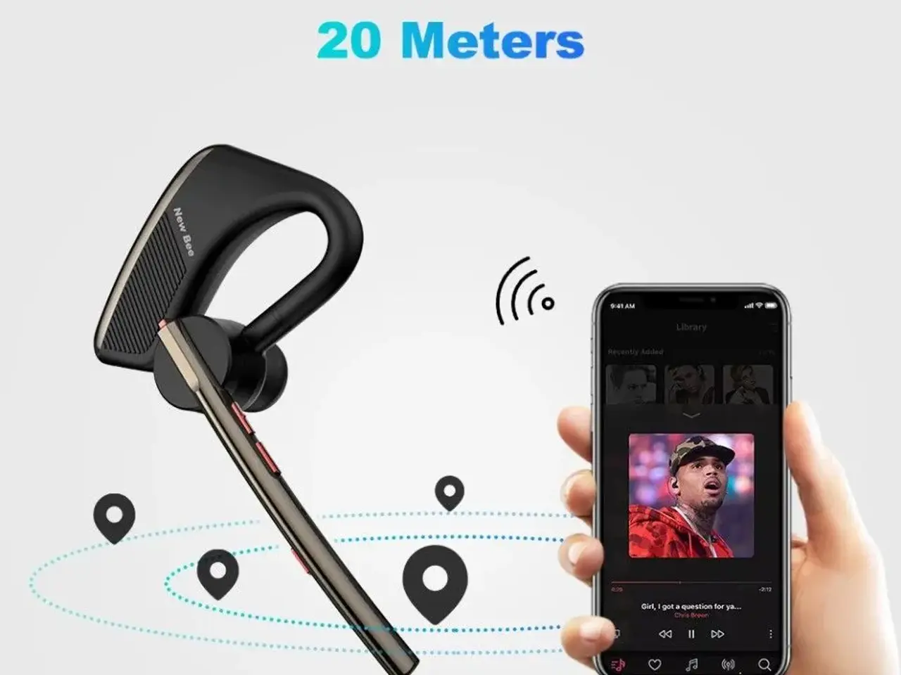Billede 2 - New Bee M50 Bluetooth headset.