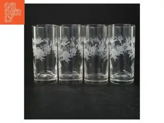 Dekorerede glas vaser (str. Ø 7 cm. længde, 14,5 cm)