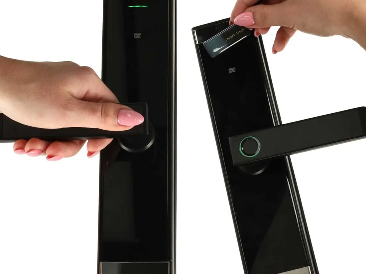 Billede 8 - Elektronisk dørhåndtag med fingeraftryk, kode og kort - sort