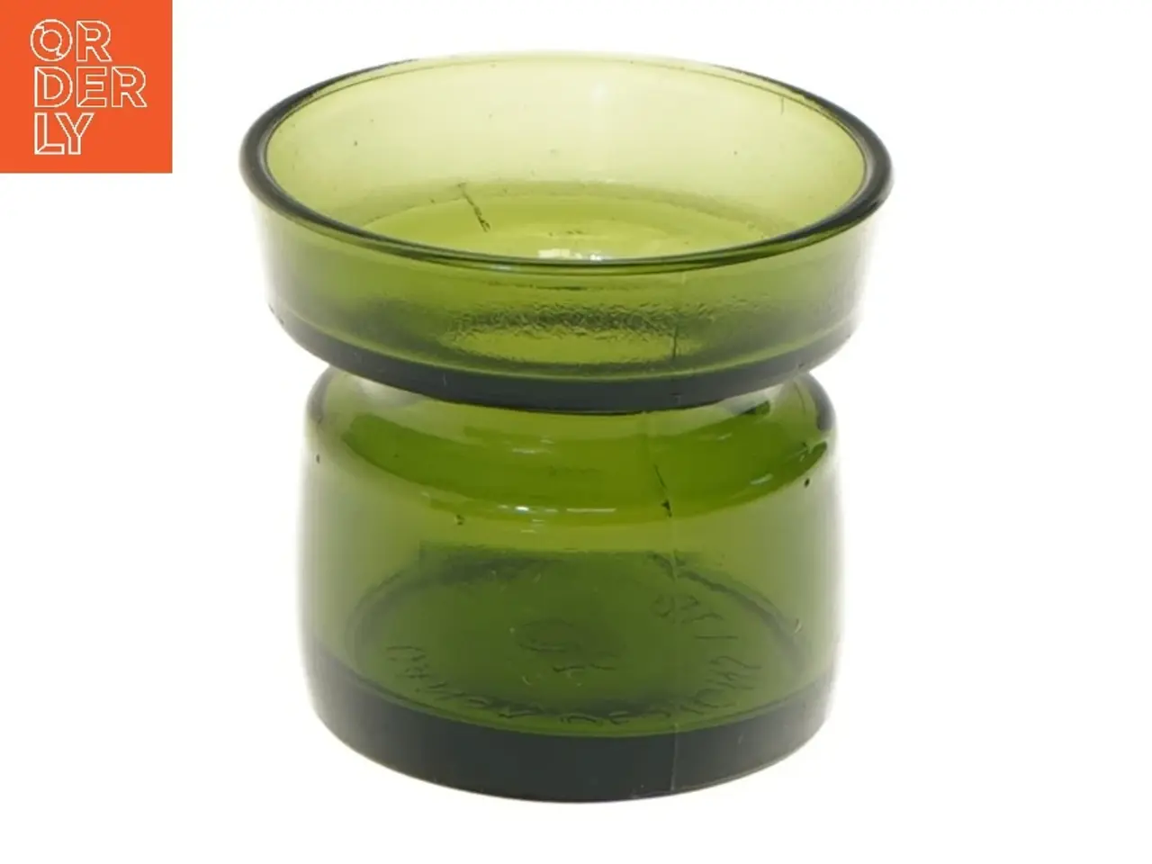 Billede 1 - Grøn glas vase (str. Ø 7,5 cm længde 6,5 cm)