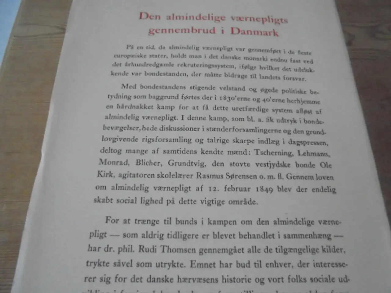 Billede 3 - Den almindelige værnepligts gennembrud i Danmark