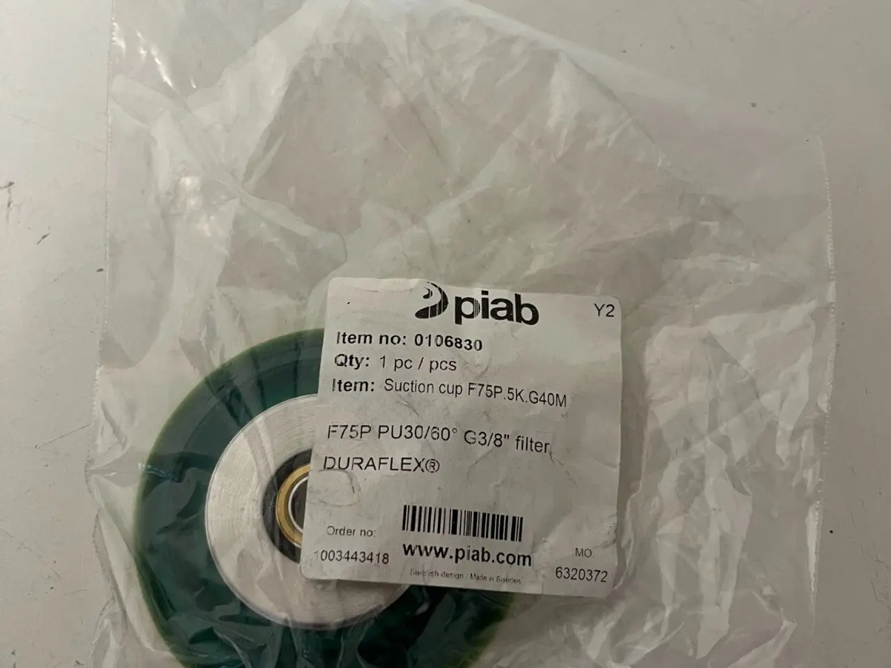 Billede 7 - Piab Suction Cup F75P.5K.G40M G3/8" Filter