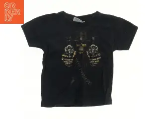 Sort T-shirt med skelett motiv (str. 98)