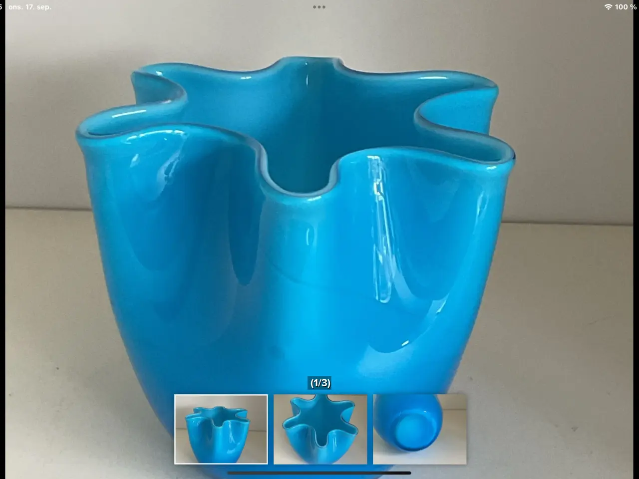 Billede 1 - Blå vase