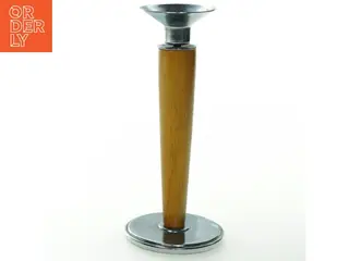 Trælysestage med metalbase (str. 21 cm)
