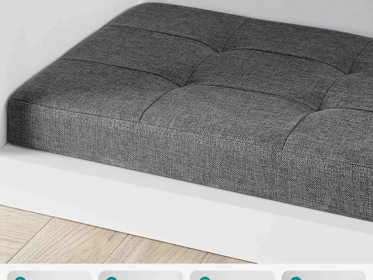 Billede 5 - Opbevaringsbænk foldbar - mørkegrå, 110 x 38 x 38 cm