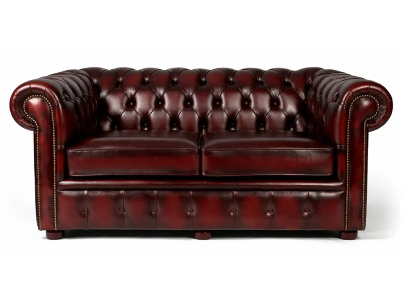 Billede 1 - Liverpool Chesterfield 2 pers. sofa - Oxblod læder