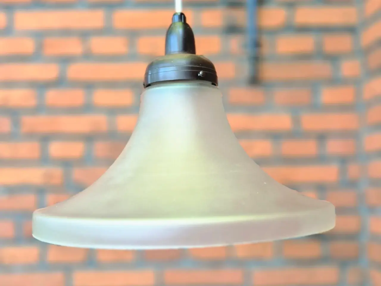 Billede 4 - Flot retrolampe i gråtonet glas