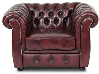 Liverpool Chesterfield lænestol - oxblod læder
