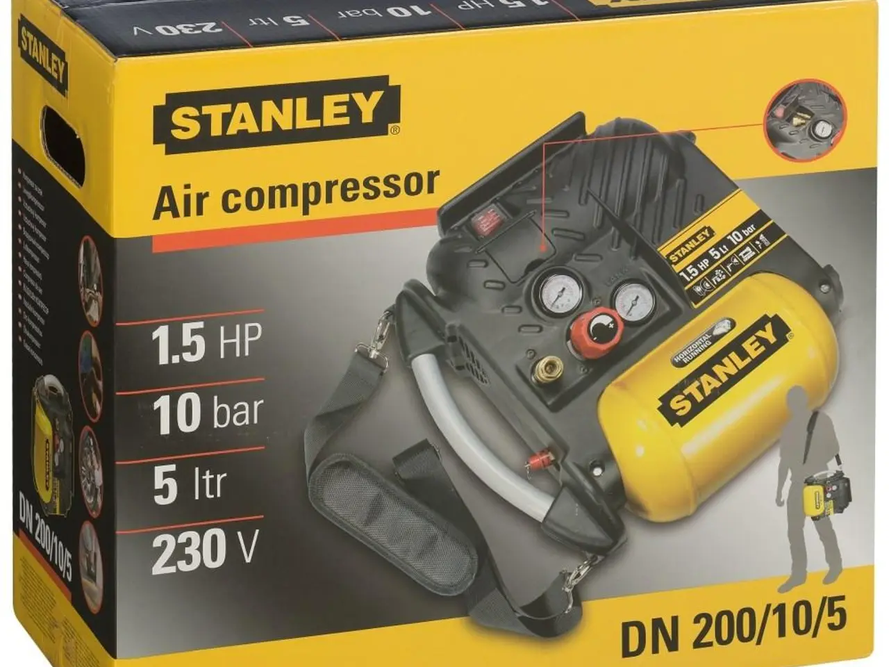 Billede 3 - Kompressor olie-fri STANLEY Air-Boss 5 l, 10 bar