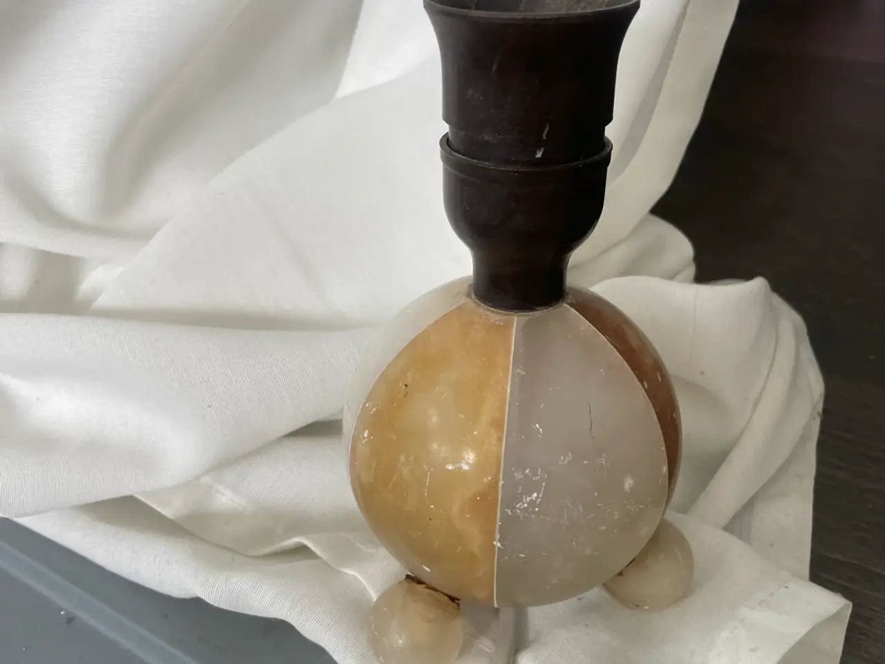Billede 1 - Gammel Retro vintage marmor bordlampe