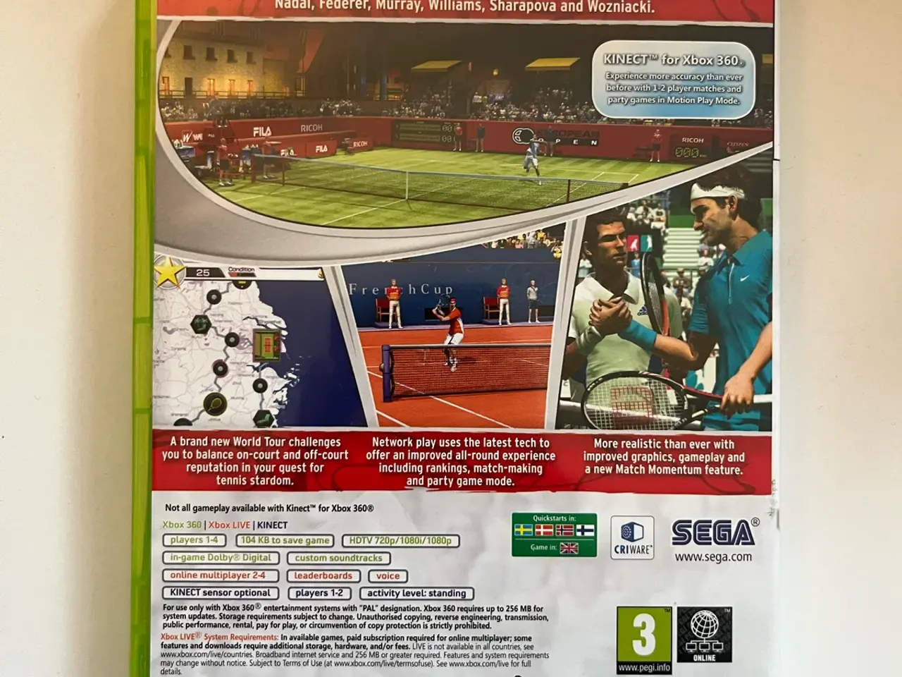 Billede 3 - Virtua Tennis 4 Xbox 360 spil