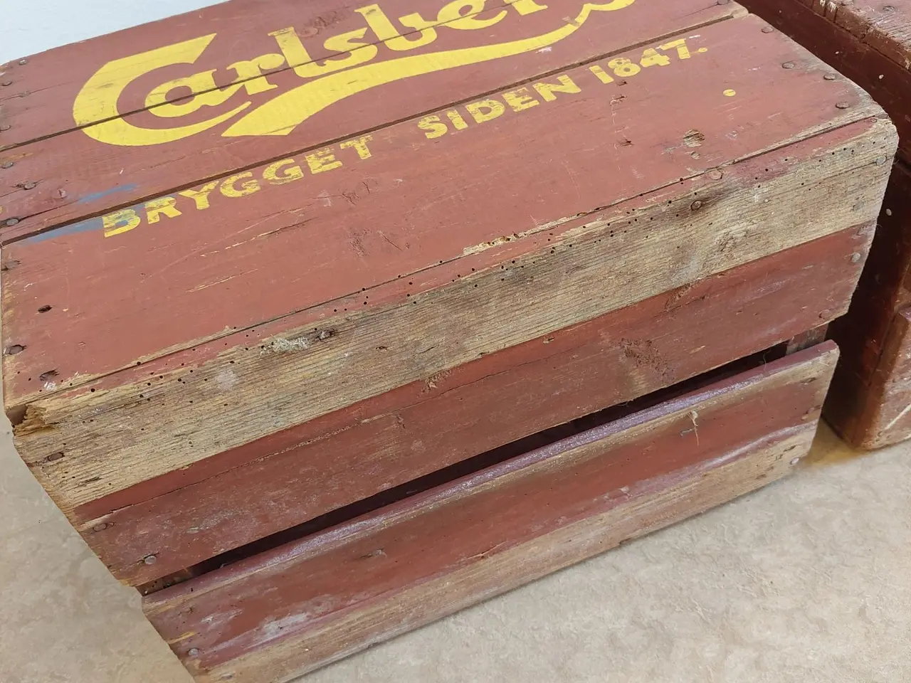 Billede 7 - Originale Carlsberg Ølkasser i træ - 2 stk.