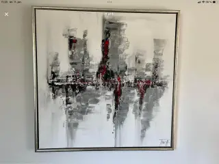 Maleri str 85 x 83 cm i svæveramme