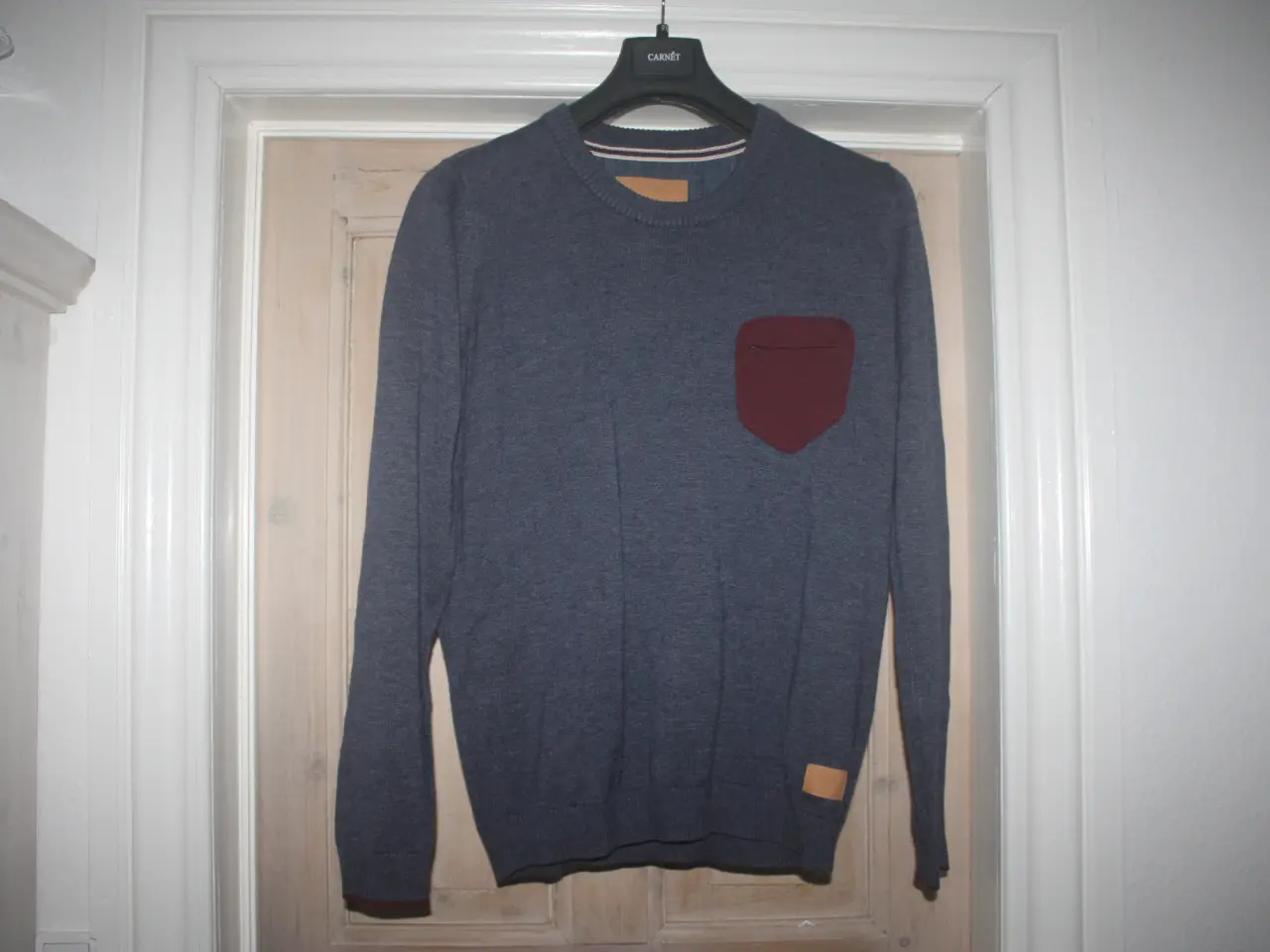 Billede 1 - Sweater med rund hals Minimum str. L blå / grå