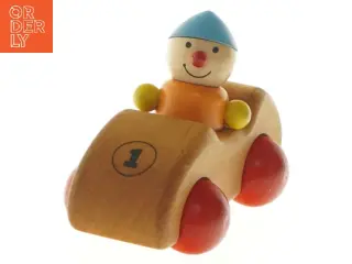 Trælegetøjsbil med figur fra Pfingstweid (str. 5x7x12,5 cm)