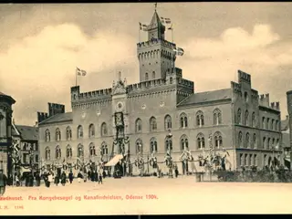 Raadhuset - Fra Kongebesøget og Kanalindvielsen, Odense 1904 - H.H.O. 1186