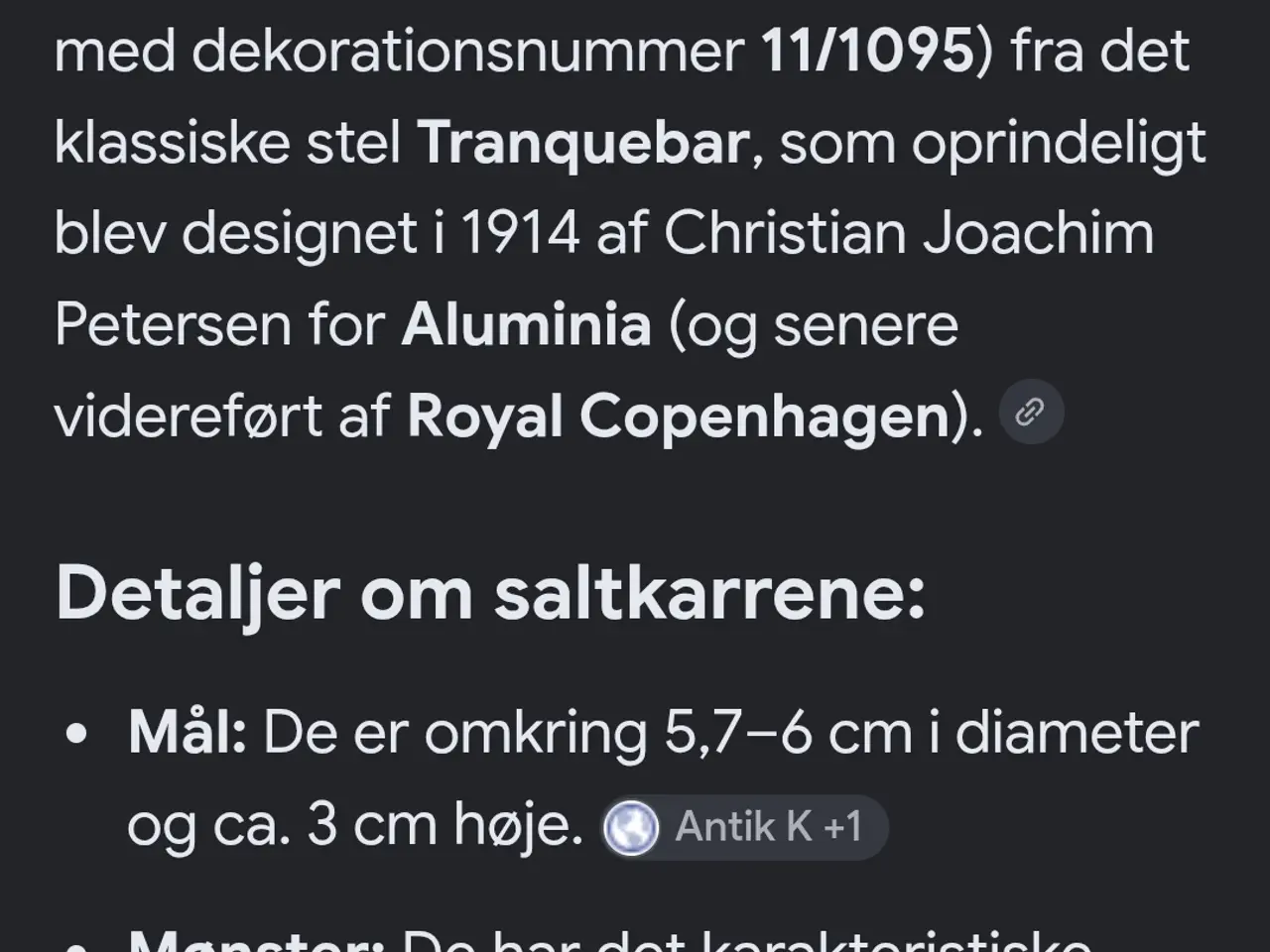 Billede 3 - Tranquebar Saltkar porcelæn fajance
