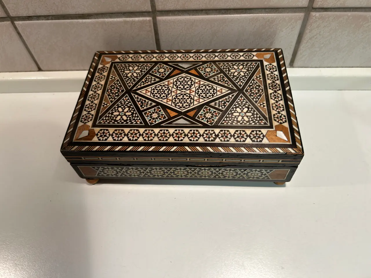 Billede 1 - Smykkeskrin med intarsia, VINTAGE