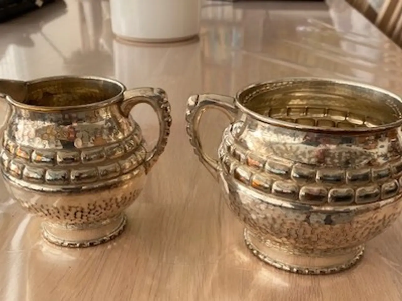 Billede 1 - Flot hammerslået Art Deco kaffesæt, Sølva pletsølv