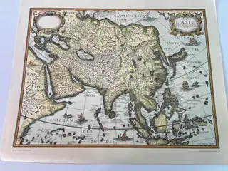 Genoptrykt Kort over Asien år 1627