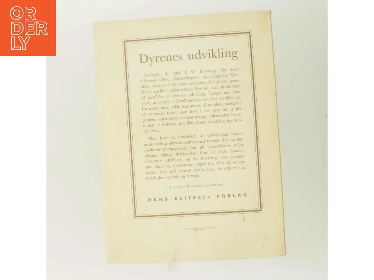Billede 3 - Dyrenes udvikling af F. W. Bræstrup (Bog)