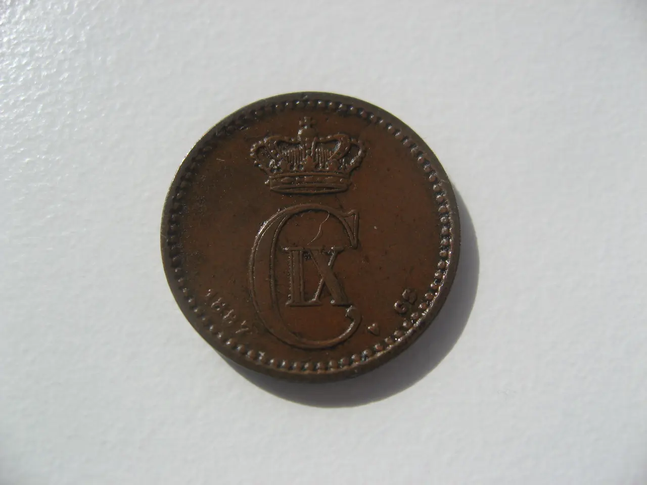 Billede 1 - Flot delfin 1 øre 1887, bedre årstal