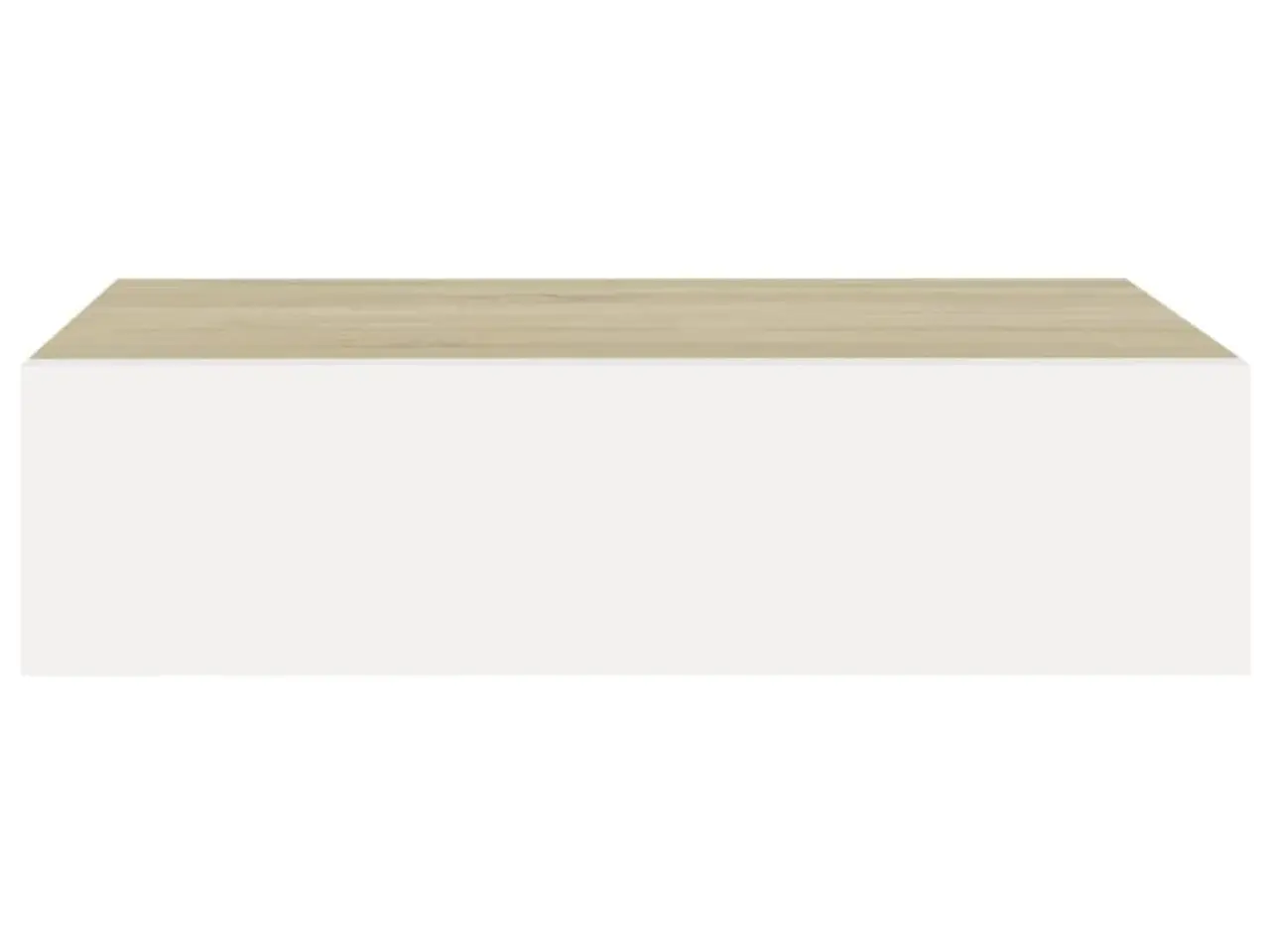 Billede 5 - Svævende væghylder med skuffe - 2 stk., 40×23,5×10 cm, egetræsfarve/hvid, MDF