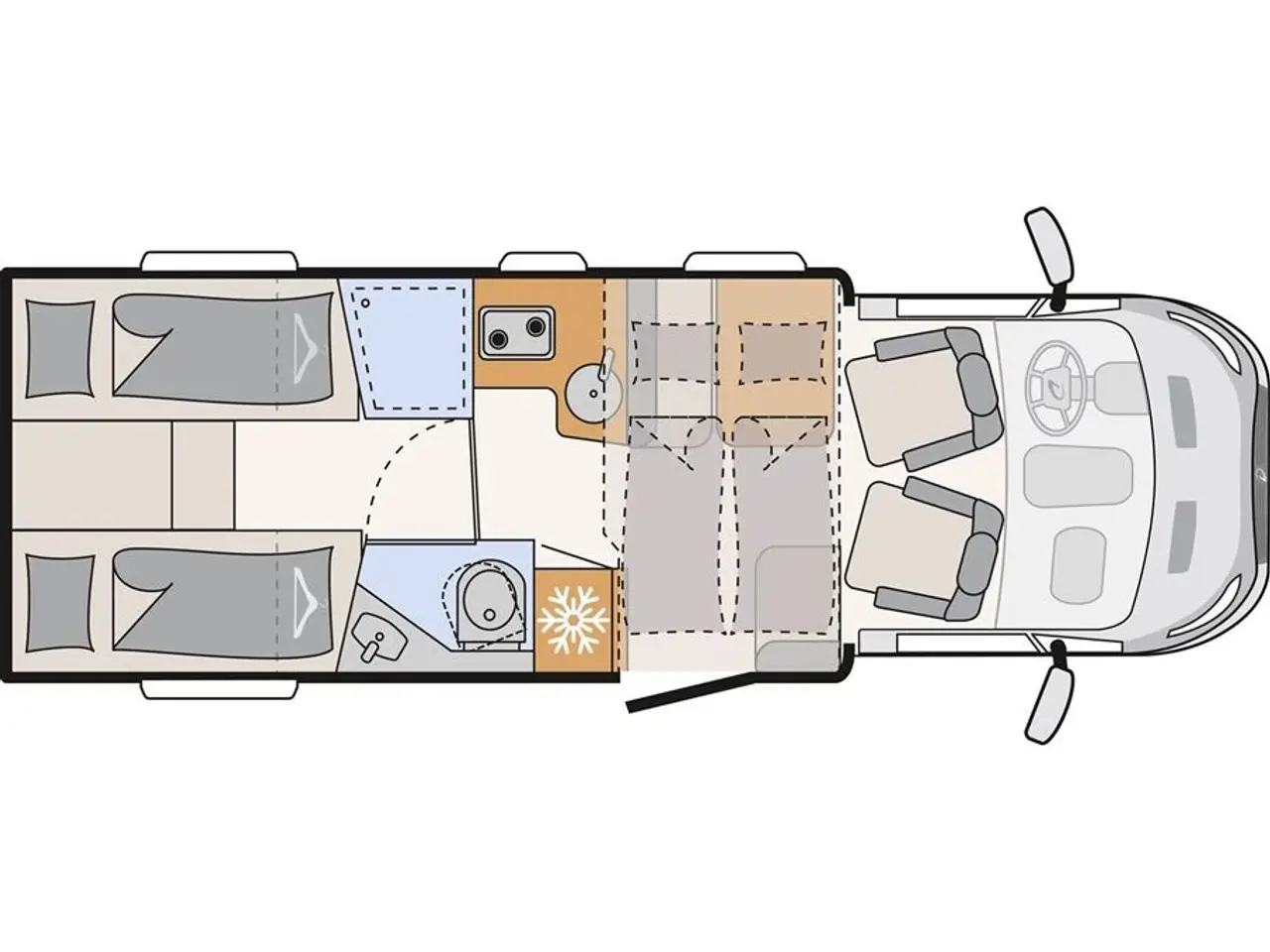 Billede 2 - 2024 - Dethleffs Just GO T7055 EB Lækker Dethleffs autocamper med enkeltsenge, automatgear og masser af udstyr