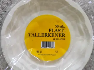 plastikplader 50 stk tallerken