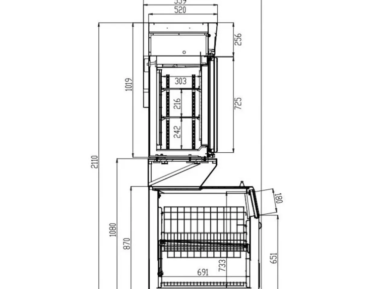 Billede 2 - Hvid Supermarked Kombinationsfryser 948 Liter