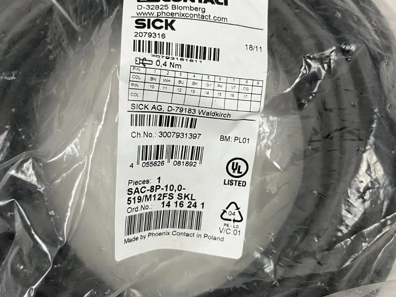 Billede 1 - Phoenix Contact SAC-8P-10.0-519/M12FS SKL Sensor