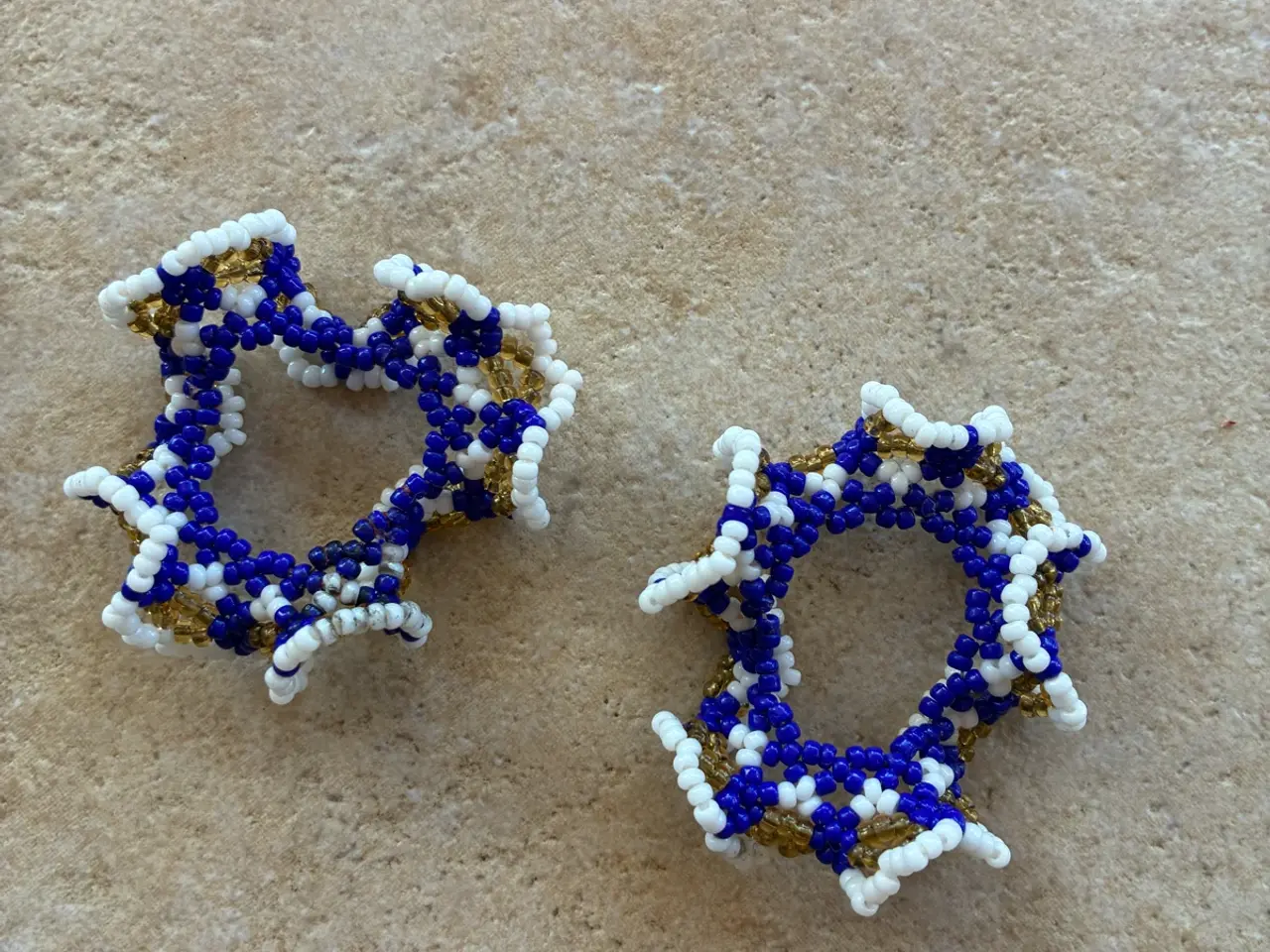 Billede 1 - Lysmanchetter i perler 2 stk.