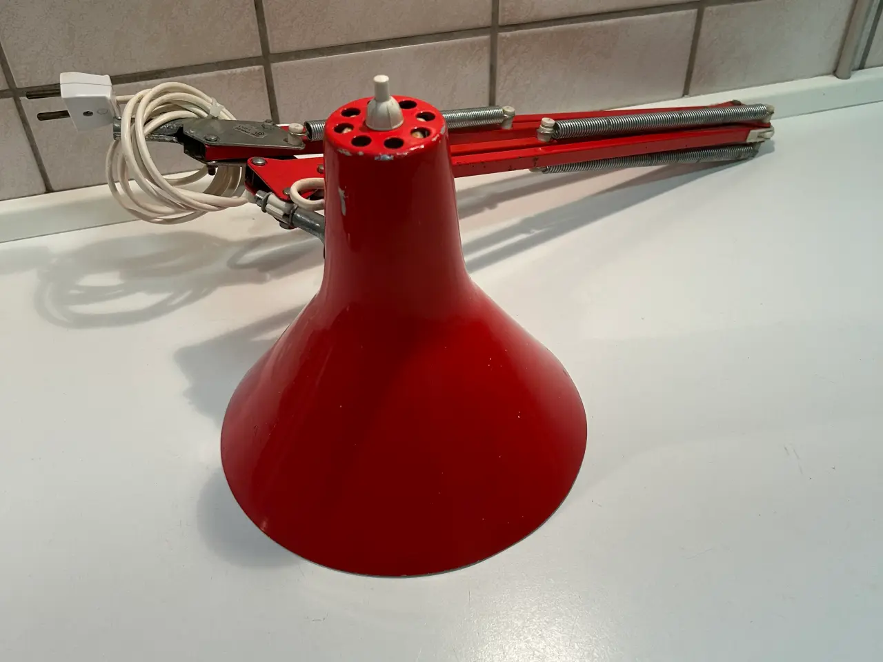 Billede 3 - Retro rød Arkitekts lampe