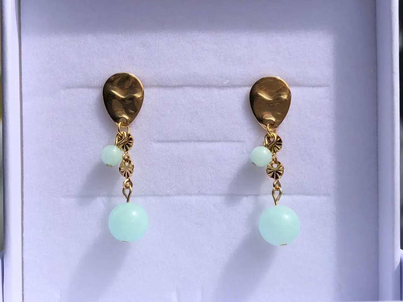 Billede 5 - 🏝️Friske sommer Ørestikker “Guld&Mint”
