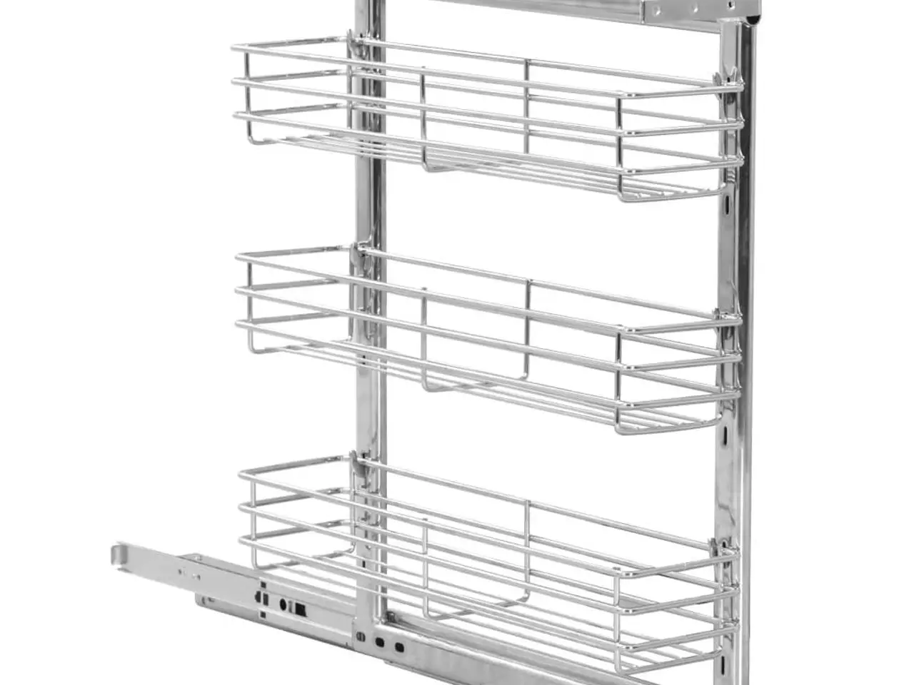 Billede 5 - Udtrækskurv til køkkenskab - 3 lag, 47 × 15,5 × 55,5 cm, sølv