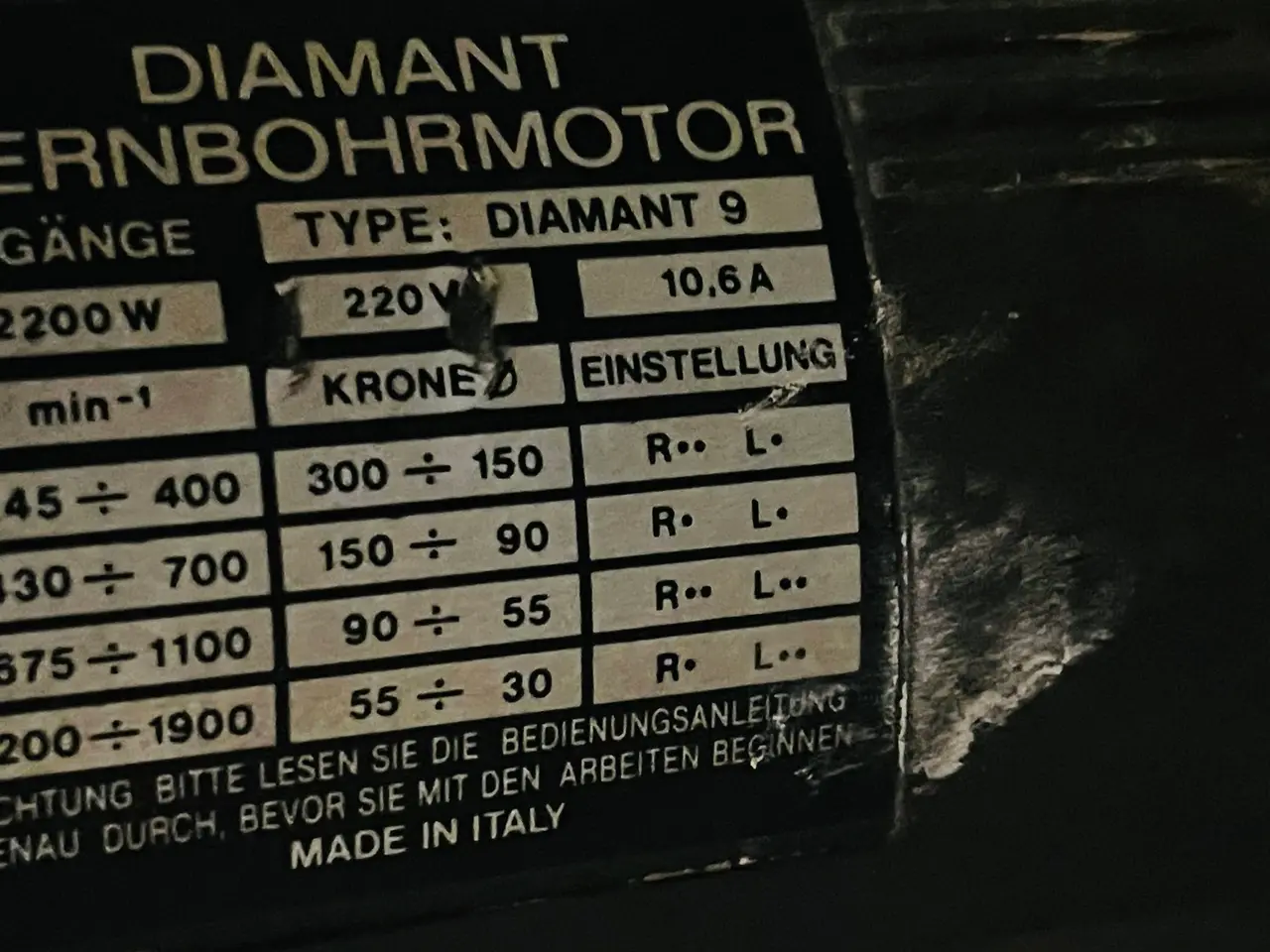 Billede 4 - Diamantboremaskine FF 200 TS + Diamantbor (lot opdateret 21.9)