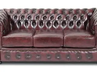 Liverpool Chesterfield 3-personers sofa - oxblod læder