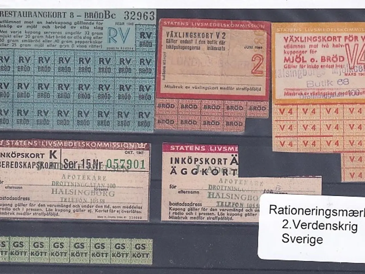 Billede 1 - Rationeringsmærker - 2. Verdenskrig - Sverige