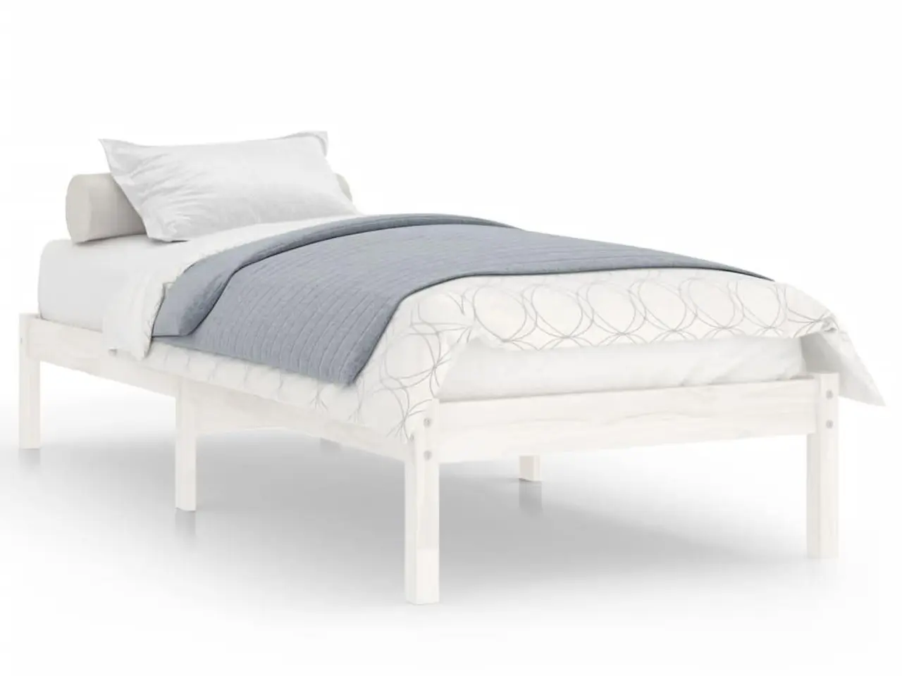 Billede 2 - Sengeramme 90x200 cm massivt fyrretræ hvid