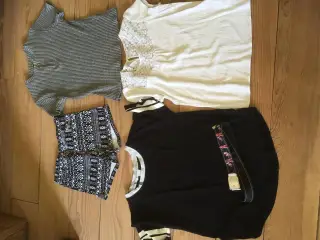 4 bluser, 1 par shorts, 1 bælte str S