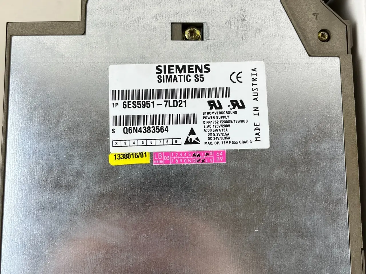 Billede 2 - Siemens SIMATIC S5 PS 951 strømforsyning 120/230V